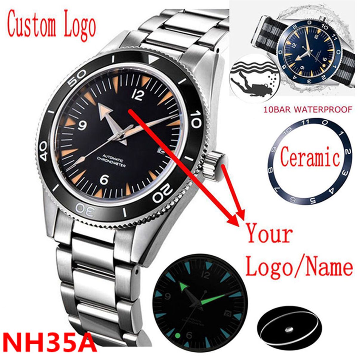 Logo Kustom NH35 Jam Tangan Pe - Automatic Watch Winder ulasan dan harga