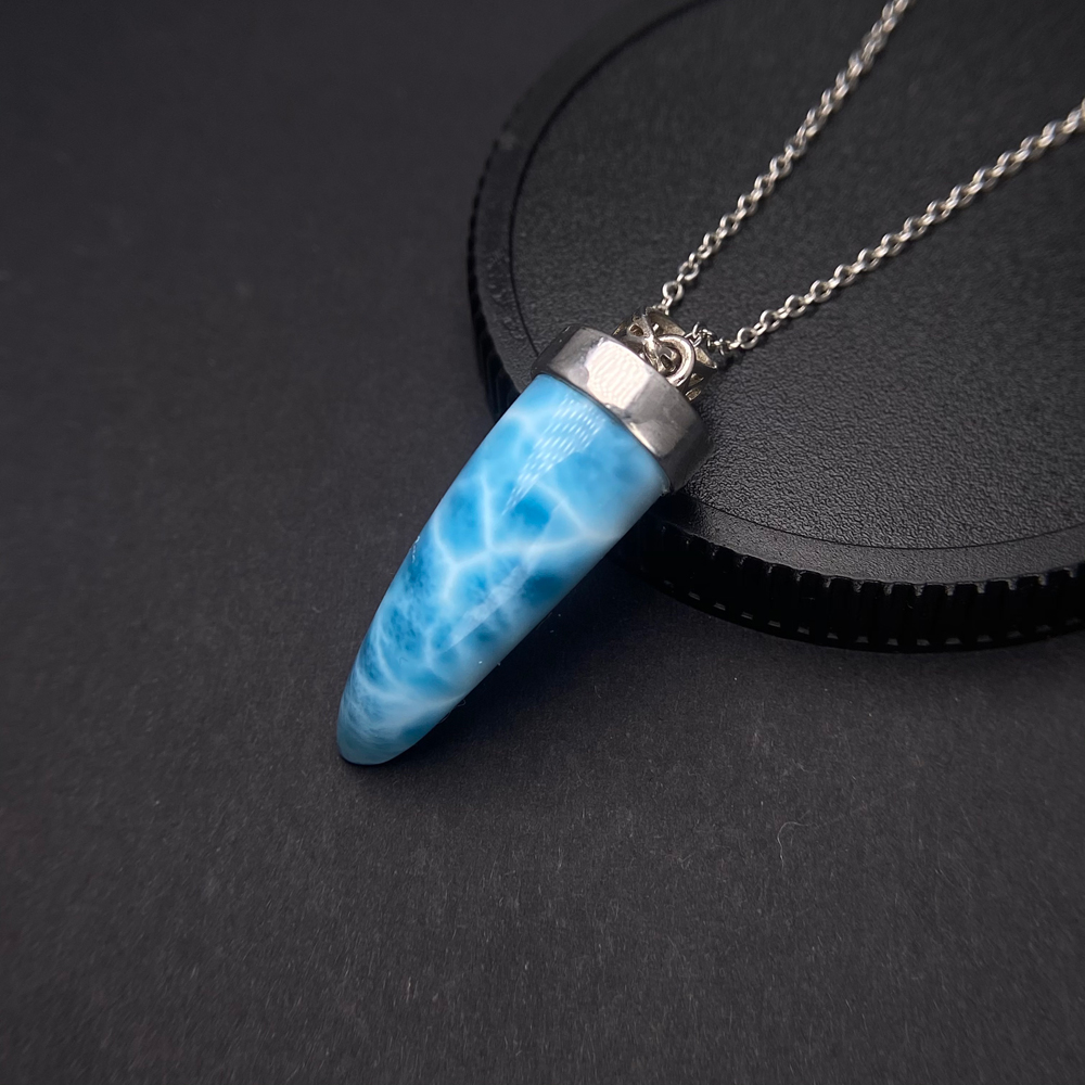 Liontin Larimar Biru Alami Tre - Wolf Jewelry & Watches Tampa ulasan dan harga