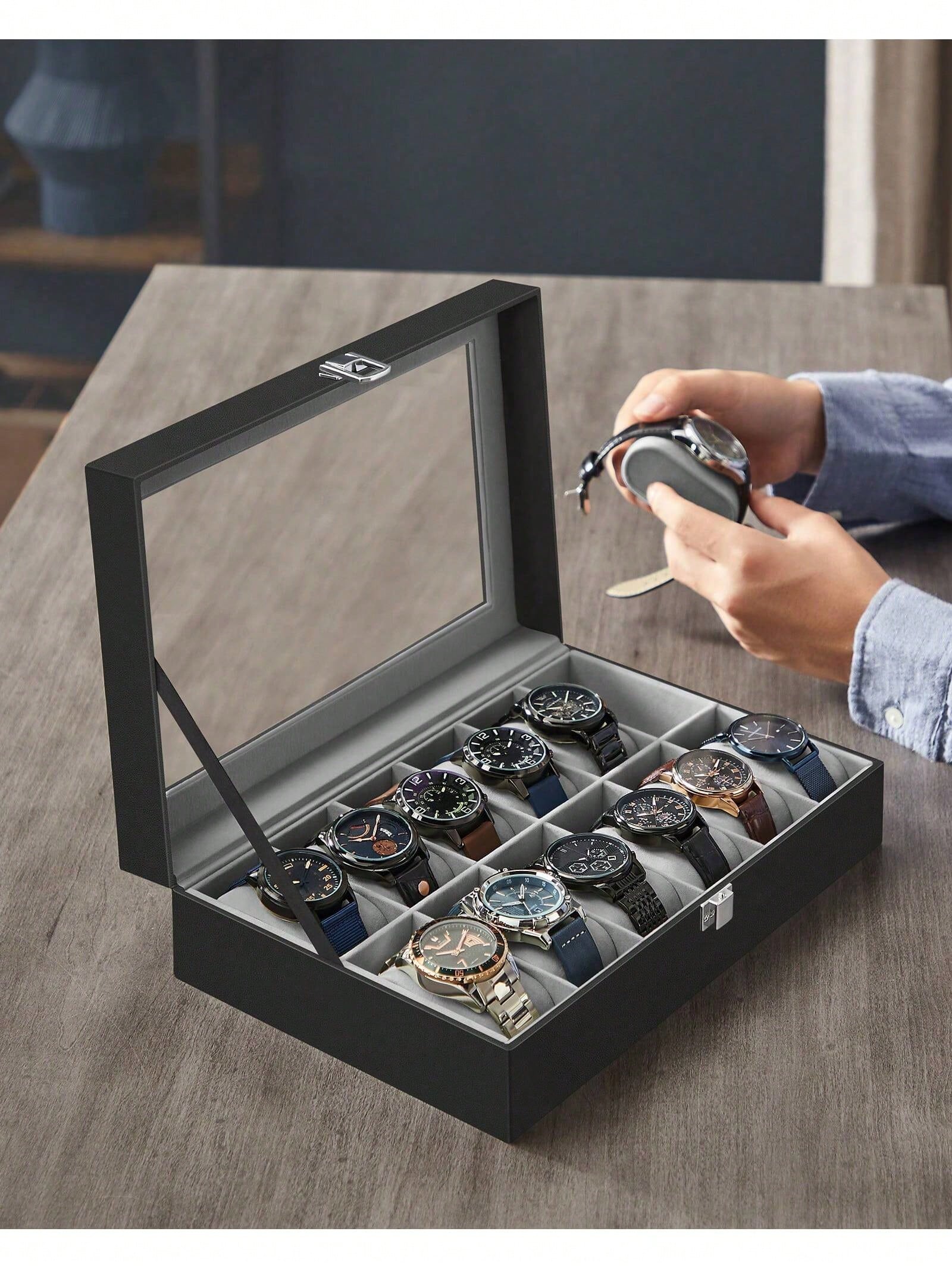Kotak Jam Tangan 12 Slot yang  - Jewelry Box That Holds Watches ulasan dan harga